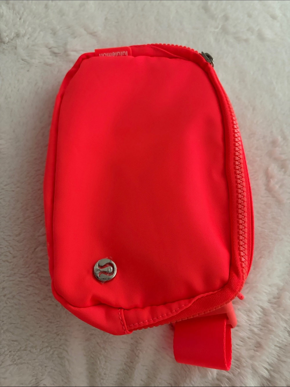 lululemon athletica Bright Neon Coral Zip Pouch